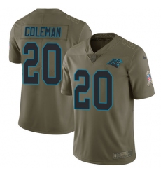 Men's Nike Carolina Panthers #20 Kurt Coleman Limited Olive 2017 Salute to Service NFL Jersey
