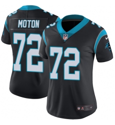 Women's Nike Carolina Panthers #72 Taylor Moton Black Team Color Vapor Untouchable Limited Player NFL Jersey