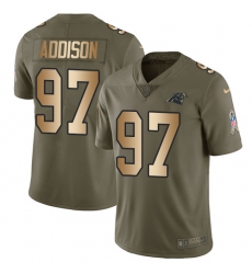 Youth Nike Carolina Panthers #97 Mario Addison Limited Olive/Gold 2017 Salute to Service NFL Jersey