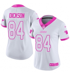 Women's Nike Carolina Panthers #84 Ed Dickson Limited White/Pink Rush Fashion NFL Jersey