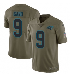 Men's Nike Carolina Panthers #9 Graham Gano Limited Olive 2017 Salute to Service NFL Jersey