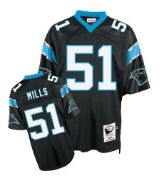 Mitchell And Ness Carolina Panthers #51 Sam Mills Black Authentic Throwback NFL Jersey