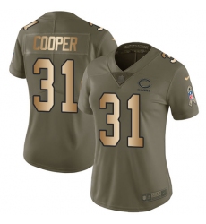Women's Nike Chicago Bears #31 Marcus Cooper Limited Olive/Gold Salute to Service NFL Jersey