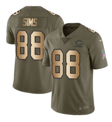 Men's Nike Chicago Bears #88 Dion Sims Limited Olive/Gold Salute to Service NFL Jersey