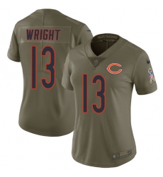 Women's Nike Chicago Bears #13 Kendall Wright Limited Olive 2017 Salute to Service NFL Jersey