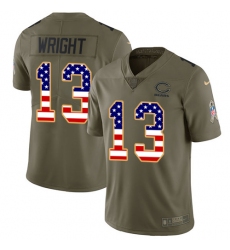 Youth Nike Chicago Bears #13 Kendall Wright Limited Olive/USA Flag Salute to Service NFL Jersey