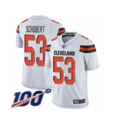Men's Cleveland Browns #53 Joe Schobert White Vapor Untouchable Limited Player 100th Season Football Jersey