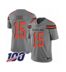 Youth Cleveland Browns #15 Ricardo Louis Limited Gray Inverted Legend 100th Season Football Jersey