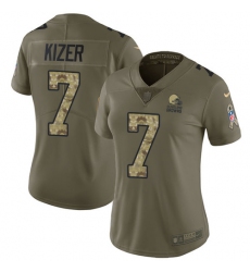 Women's Nike Cleveland Browns #7 DeShone Kizer Limited Olive/Camo 2017 Salute to Service NFL Jersey