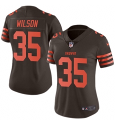 Women's Nike Cleveland Browns #35 Howard Wilson Limited Brown Rush Vapor Untouchable NFL Jersey