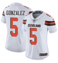 Women's Nike Cleveland Browns #5 Zane Gonzalez White Vapor Untouchable Limited Player NFL Jersey
