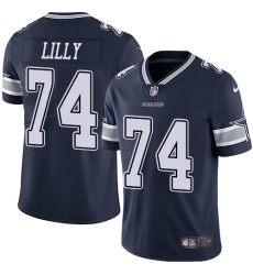 Youth Nike Dallas Cowboys #74 Bob Lilly Navy Blue Team Color Vapor Untouchable Limited Player NFL Jersey