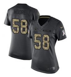 Women's Nike Dallas Cowboys #58 Damontre Moore Limited Black 2016 Salute to Service NFL Jersey