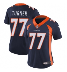 Women's Nike Denver Broncos #77 Billy Turner Navy Blue Alternate Vapor Untouchable Limited Player NFL Jersey