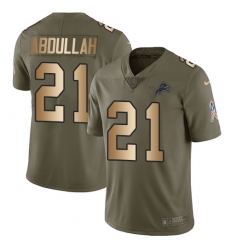 Youth Nike Detroit Lions #21 Ameer Abdullah Limited Olive/Gold Salute to Service NFL Jersey