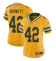 Women's Nike Green Bay Packers #42 Morgan Burnett Limited Gold Rush Vapor Untouchable NFL Jersey