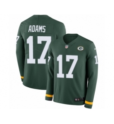 Men's Nike Green Bay Packers #17 Davante Adams Limited Green Therma Long Sleeve NFL Jersey