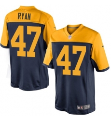 Youth Nike Green Bay Packers #47 Jake Ryan Limited Navy Blue Alternate NFL Jersey