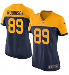 Women's Nike Green Bay Packers #89 Dave Robinson Game Navy Blue Alternate NFL Jersey