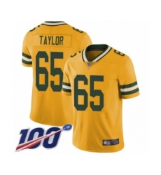 Youth Green Bay Packers #65 Lane Taylor Limited Gold Rush Vapor Untouchable 100th Season Football Jersey