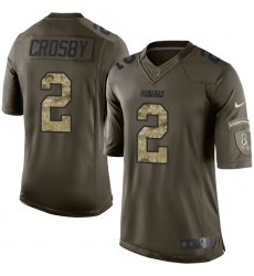 Men's Nike Green Bay Packers #2 Mason Crosby Elite Green Salute to Service NFL Jersey