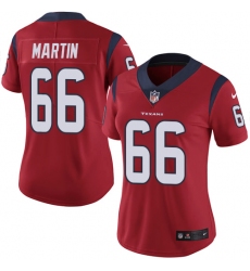 Women's Nike Houston Texans #66 Nick Martin Limited Red Alternate Vapor Untouchable NFL Jersey