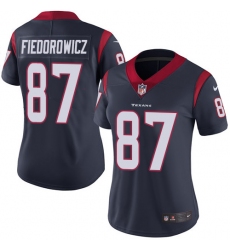 Women's Nike Houston Texans #87 C.J. Fiedorowicz Limited Navy Blue Team Color Vapor Untouchable NFL Jersey