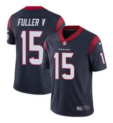 Youth Nike Houston Texans #15 Will Fuller V Limited Navy Blue Team Color Vapor Untouchable NFL Jersey