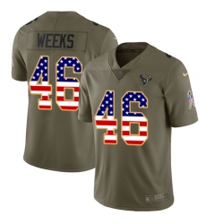 Men's Nike Houston Texans #46 Jon Weeks Limited Olive/USA Flag 2017 Salute to Service NFL Jersey