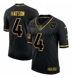 Men's Houston Texans #4 Deshaun Watson Olive Gold Nike 2020 Salute To Service Limited Jersey