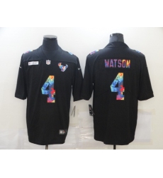 Men's Houston Texans #4 Deshaun Watson Rainbow Version Nike Limited Jersey