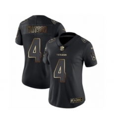 Women's Houston Texans #4 Deshaun Watson Black Gold Vapor Untouchable Limited Football Jersey