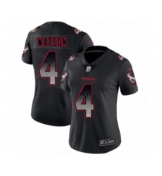 Women's Houston Texans #4 Deshaun Watson Limited Black Smoke Fashion Football Jersey