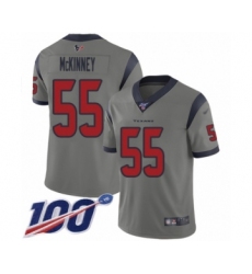 Men's Houston Texans #55 Benardrick McKinney Limited Gray Inverted Legend 100th Season Football Jersey