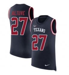 Men's Nike Houston Texans #27 Jose Altuve Limited Navy Blue Rush Player Name & Number Tank Top NFL Jersey