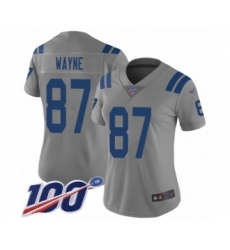 Women's Indianapolis Colts #87 Reggie Wayne Limited Gray Inverted Legend 100th Season Football Jersey