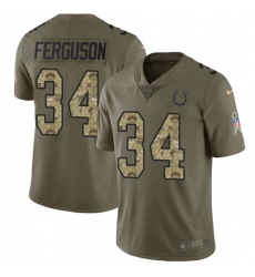 Youth Nike Indianapolis Colts #34 Josh Ferguson Limited Olive/Camo 2017 Salute to Service NFL Jersey
