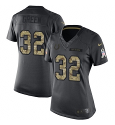 Women's Nike Indianapolis Colts #32 T.J. Green Limited Black 2016 Salute to Service NFL Jersey