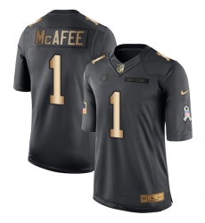 Youth Nike Indianapolis Colts #1 Pat McAfee Limited Black/Gold Salute to Service NFL Jersey