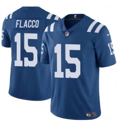 Men's Indianapolis Colts #15 Joe Flacco Blue Vapor Limited Football Stitched Jersey