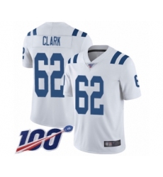 Men's Indianapolis Colts #62 Le'Raven Clark White Vapor Untouchable Limited Player 100th Season Football Jersey