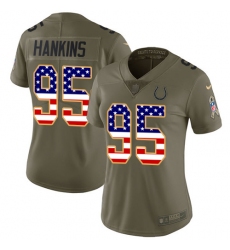 Women's Nike Indianapolis Colts #95 Johnathan Hankins Limited Olive/USA Flag 2017 Salute to Service NFL Jersey
