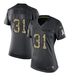 Women's Nike Indianapolis Colts #31 Quincy Wilson Limited Black 2016 Salute to Service NFL Jersey