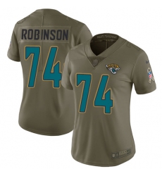 Women's Nike Jacksonville Jaguars #74 Cam Robinson Limited Olive 2017 Salute to Service NFL Jersey