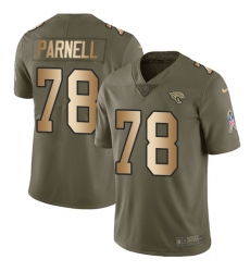 Men's Nike Jacksonville Jaguars #78 Jermey Parnell Limited Olive/Gold 2017 Salute to Service NFL Jersey