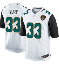Men's Nike Jacksonville Jaguars #33 Chris Ivory Game White NFL Jersey