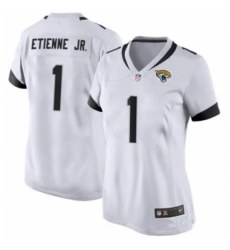 Women Jacksonville Jaguars #1 Travis Etienne JR White 2024 Prowler Throwback Vapor Limited Stitched Football Jersey