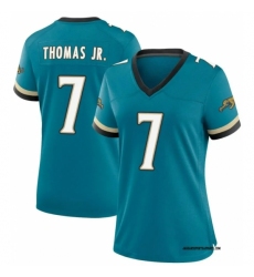 Women Jacksonville Jaguars #7 Brian Thomas Jr Teal 2024 Vapor Untouchable Limited Stitched Jersey