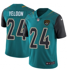 Youth Nike Jacksonville Jaguars #24 T.J. Yeldon Teal Green Team Color Vapor Untouchable Limited Player NFL Jersey