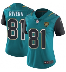 Women's Nike Jacksonville Jaguars #81 Mychal Rivera Teal Green Team Color Vapor Untouchable Limited Player NFL Jersey